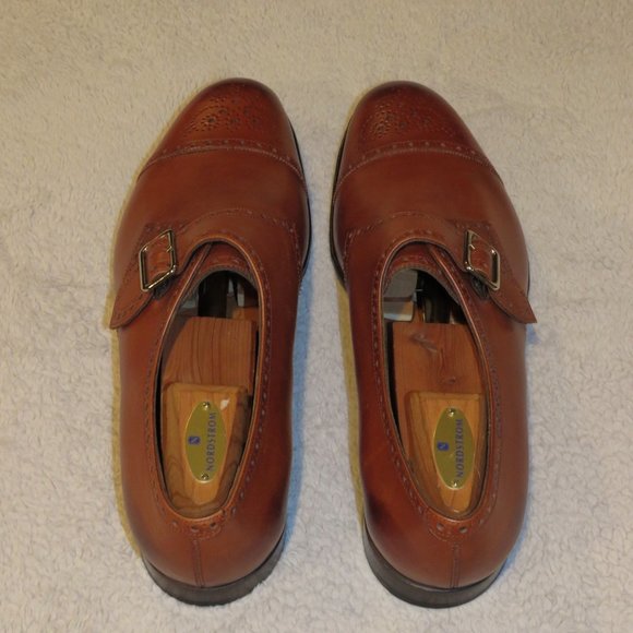 Edward Green Hove Brown Leather Brogue Monk Strap Loafers 11.5 NWOB main image 6